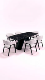 Comedor con base Forza y sillas Aura