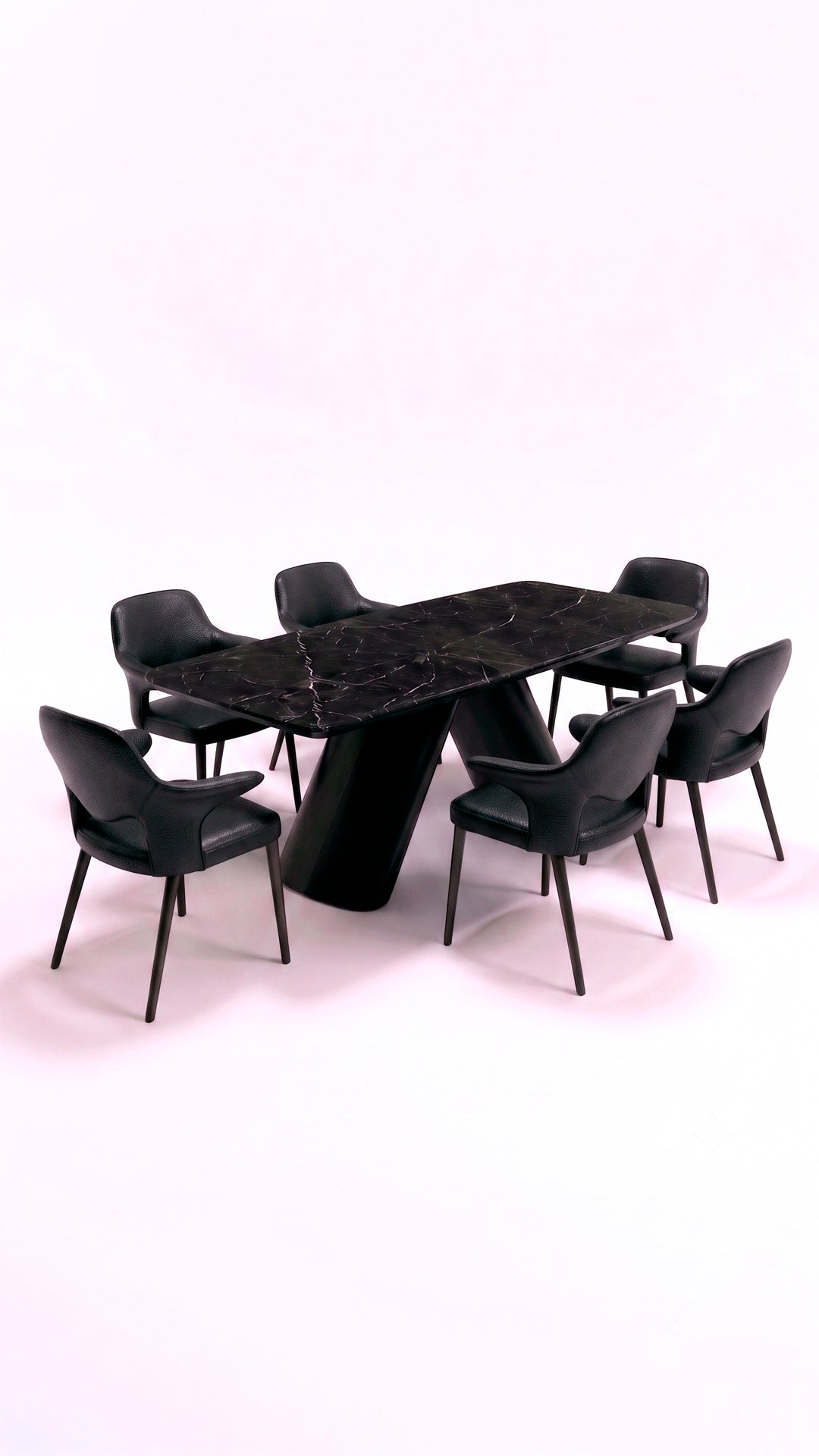 Comedor con base Forza y sillas Sguardo