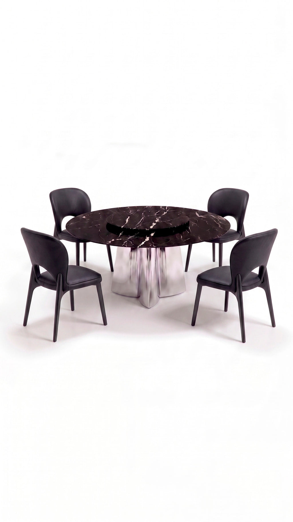 Comedor con base Triade y sillas Aria