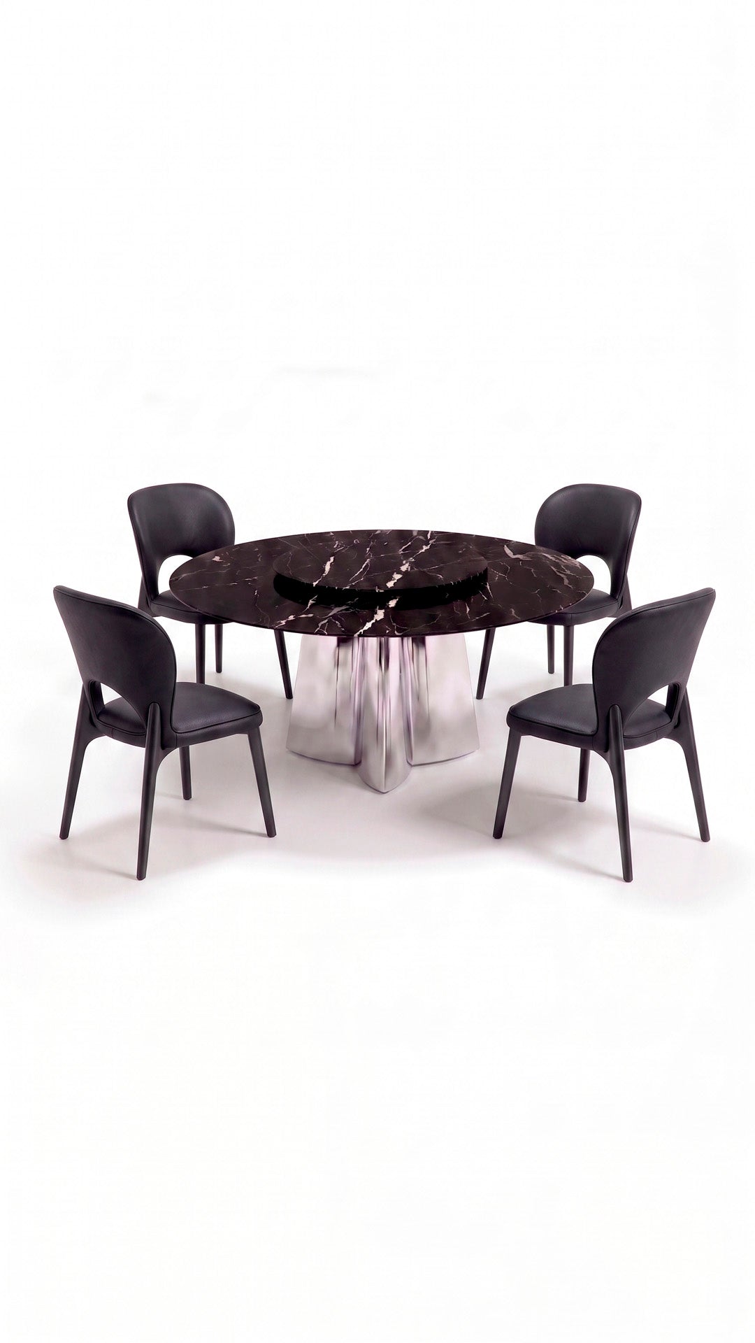 Comedor con base Triade y sillas Aria
