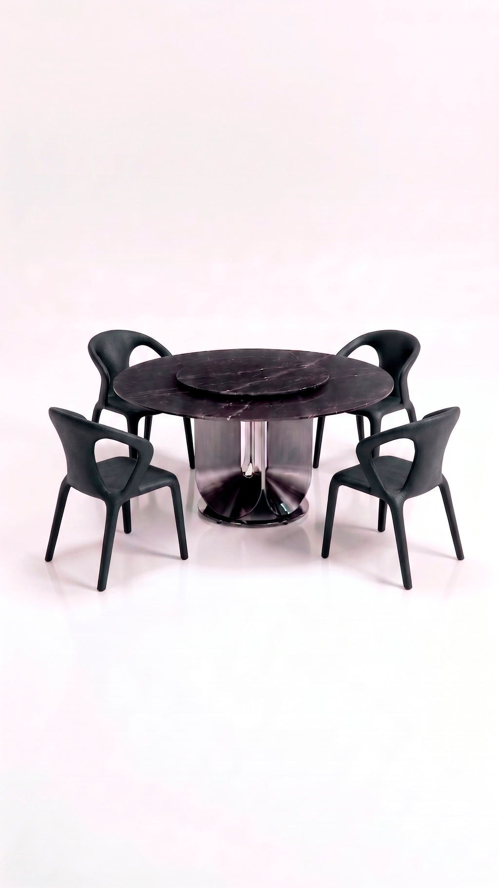 Comedor con base Orbita y sillas Grazia