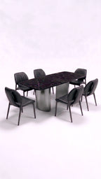 Comedor con base Simmetria y sillas Piega