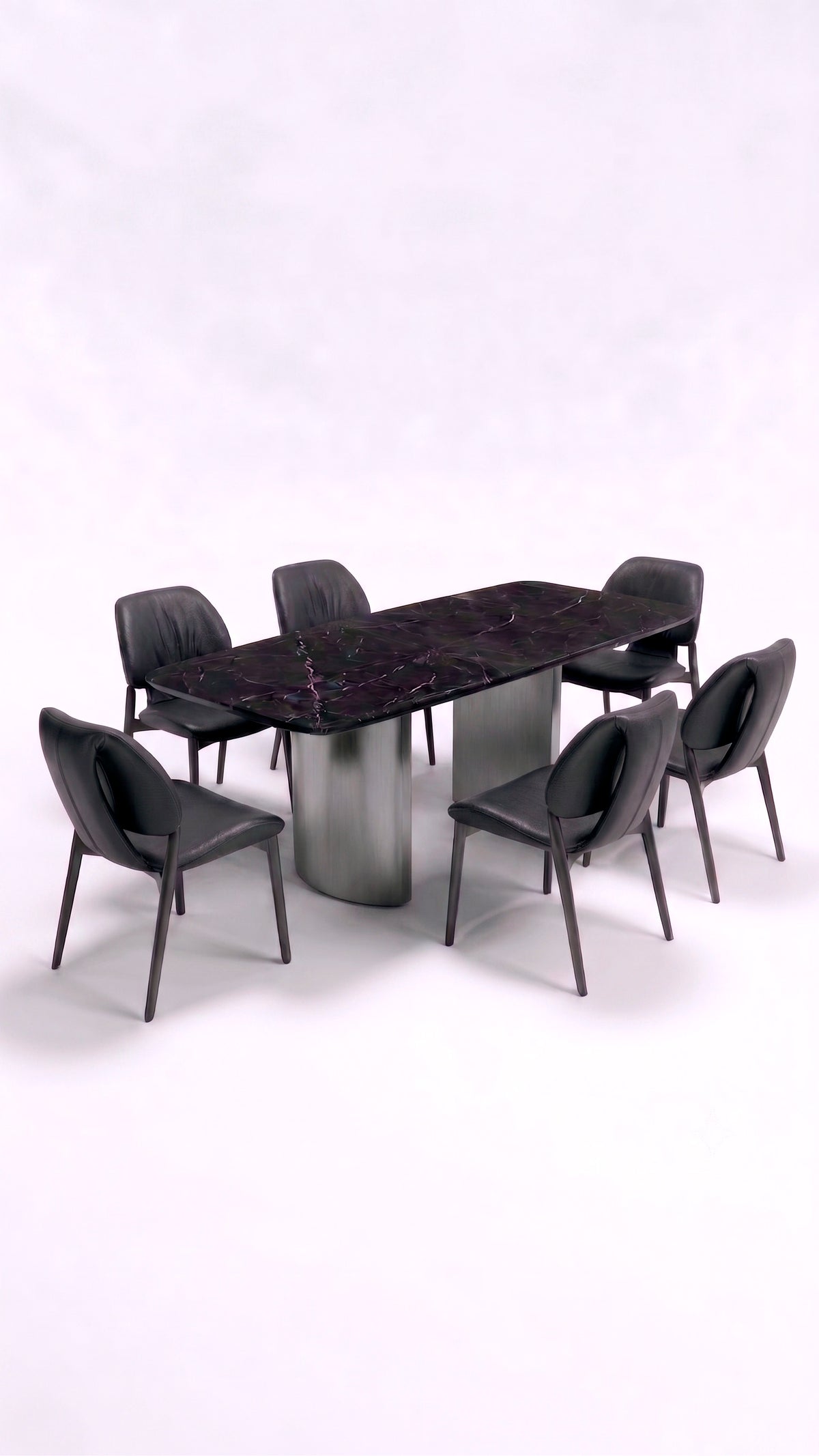 Comedor con base Simmetria y sillas Piega
