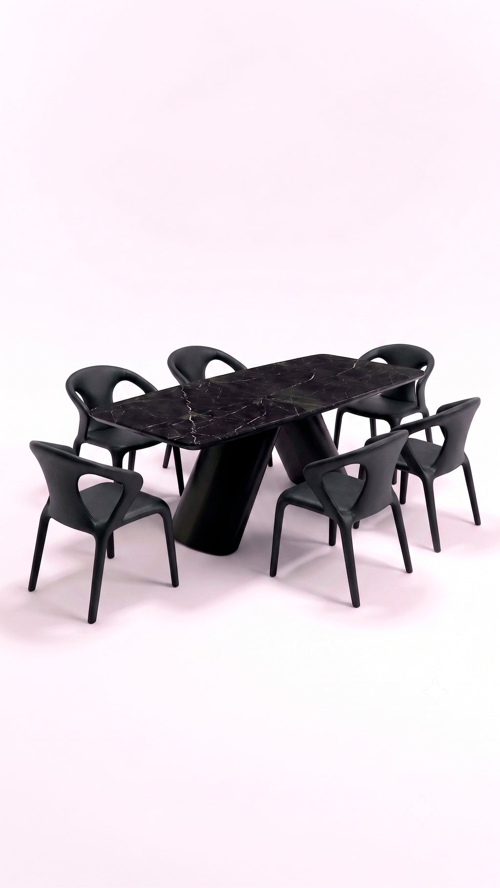 Comedor con base Forza y sillas Grazia