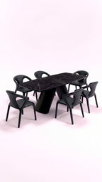 Comedor con base Forza y sillas Grazia