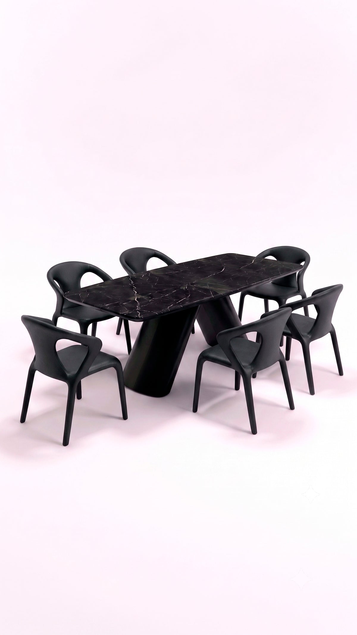 Comedor con base Forza y sillas Grazia